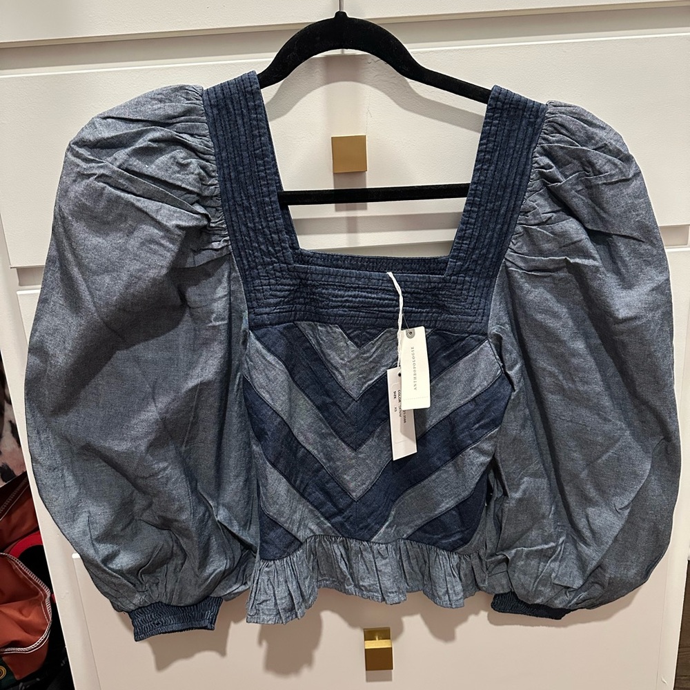 Stylish Blue Denim Women's Top